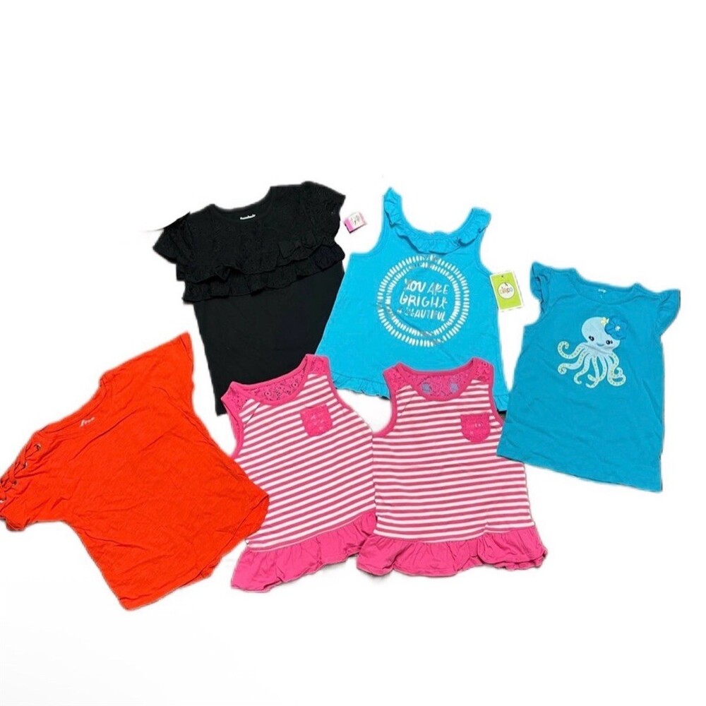 Toddler Girls Tops Lot 5 Mixed Brands Size 5T Ruffle Lace Graphic Tees